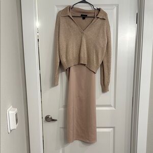 Tan Sweater and Dress Set